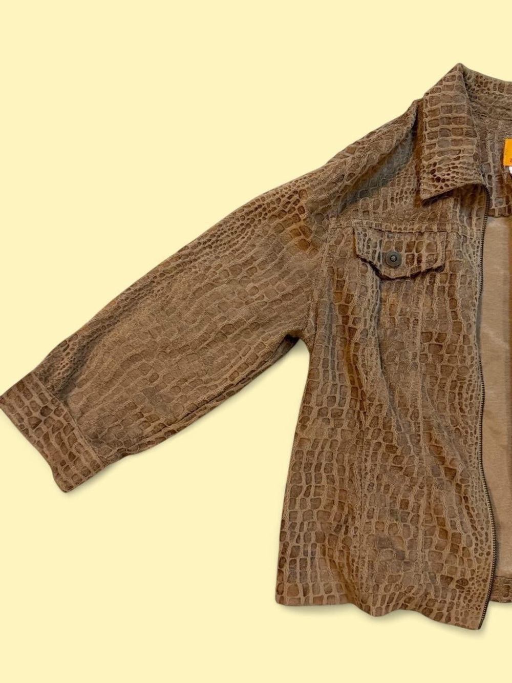 Ruby Rd. Brown Croc-Embossed Jacket - Picture 3 of 5